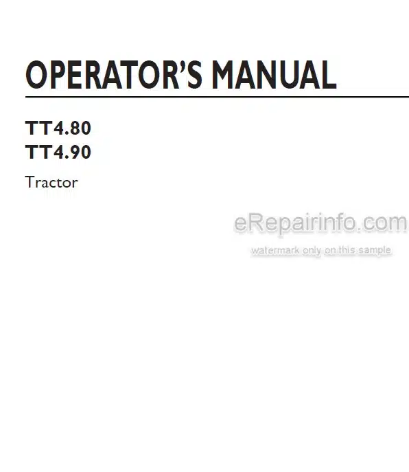 Photo 4 - New Holland TT4.80 TT4.90 Operators Manual Tractor
