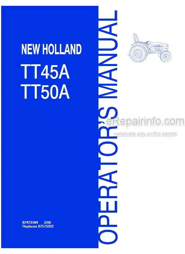 Photo 4 - New Holland TT45A TT50A Operators Manual Tractor 87473184