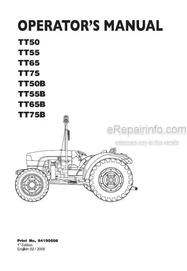 Photo 4 - New Holland TT50 TT55 TT65 TT75 TT50B TT55B TT65B TT75B Operators Manual Tractor 84190506