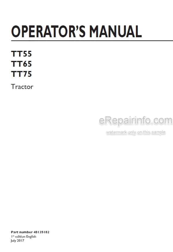 Photo 4 - New Holland TT55 TT65 TT75 Operators Manual Tractor 48135182