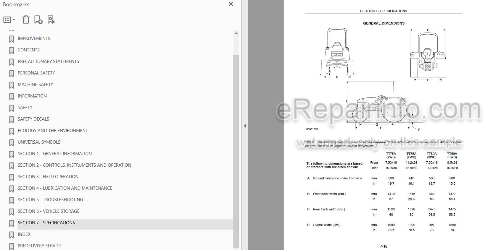Photo 3 - New Holland TT60A TT75A Operators Manual Tractor 87473188