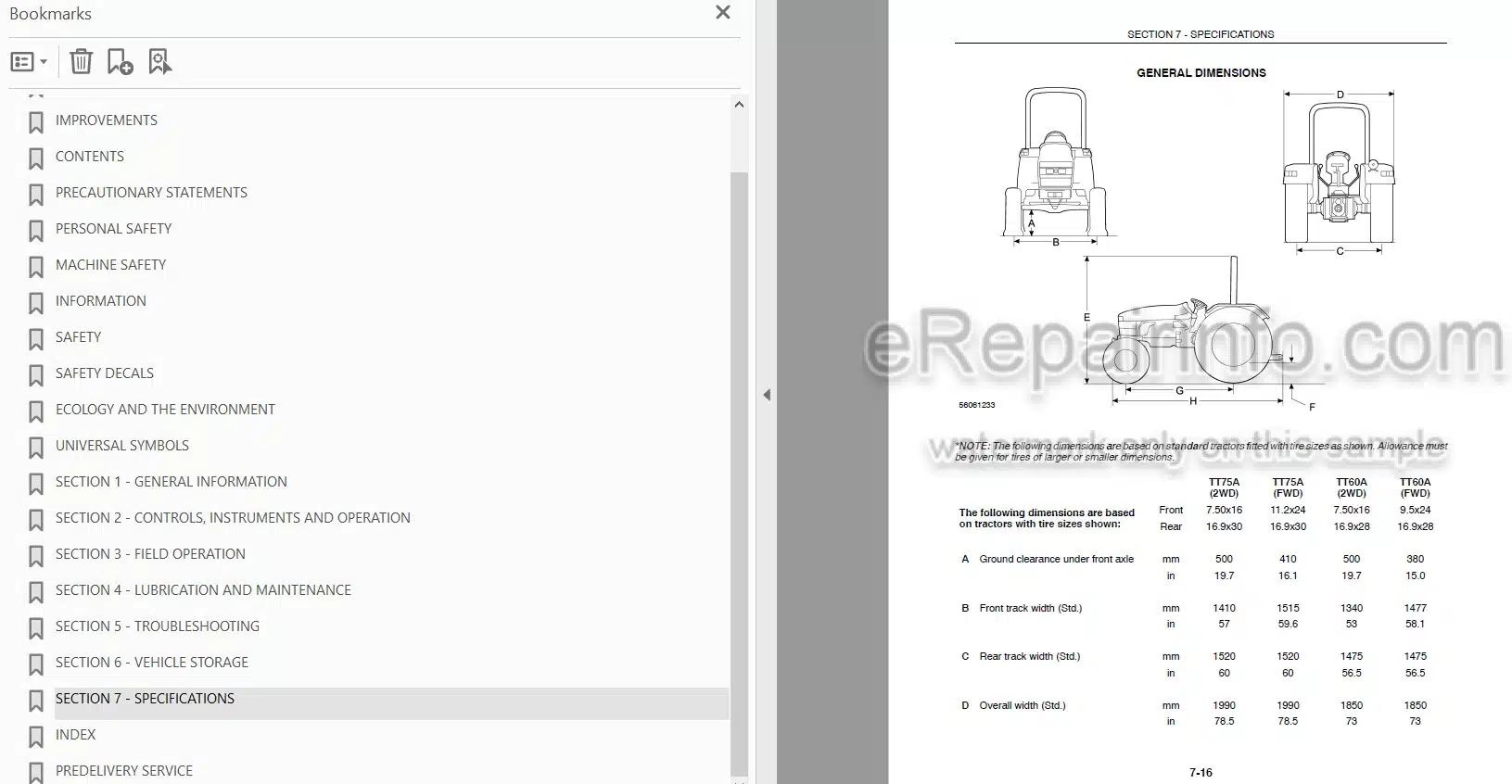 Photo 3 - New Holland TT60A TT75A Operators Manual Tractor 87473188