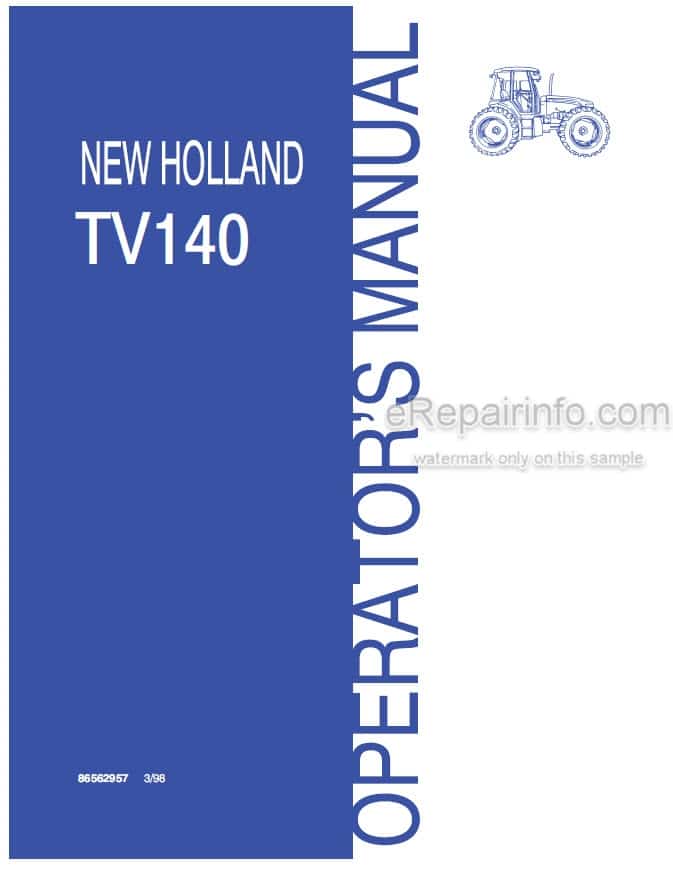 Photo 3 - New Holland TV140 Operators Manual Tractor 86562957
