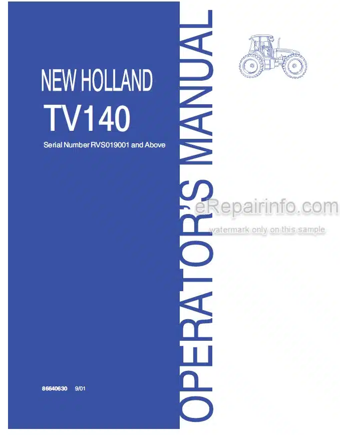 Photo 4 - New Holland TV140 Operators Manual Tractor 86640630