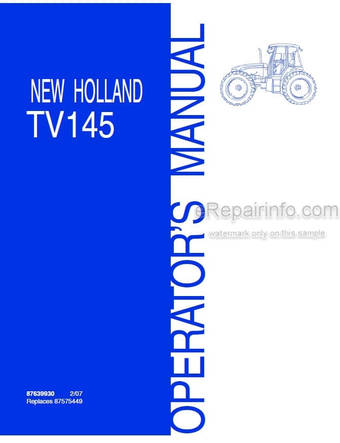 Photo 4 - New Holland TV145 Operators Manual Tractor 87639930