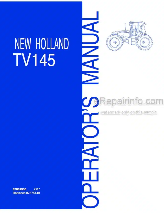 Photo 4 - New Holland TV145 Operators Manual Tractor 87639930