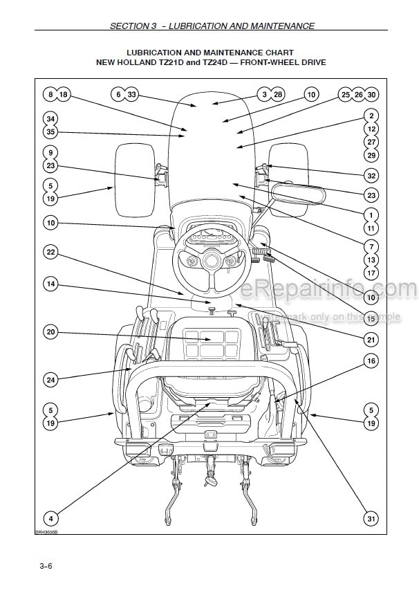 Photo 5 - New Holland TZ21D TZ24D Operators Manual Compact Tractor 84290017