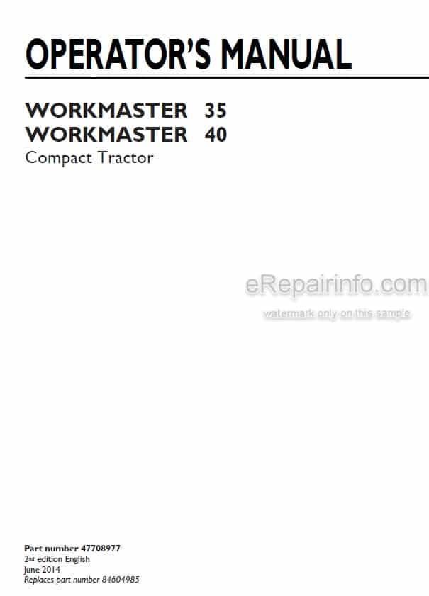 Photo 4 - New Holland Workmaster 35 40 Operators Manual Compact Tractor 47708977