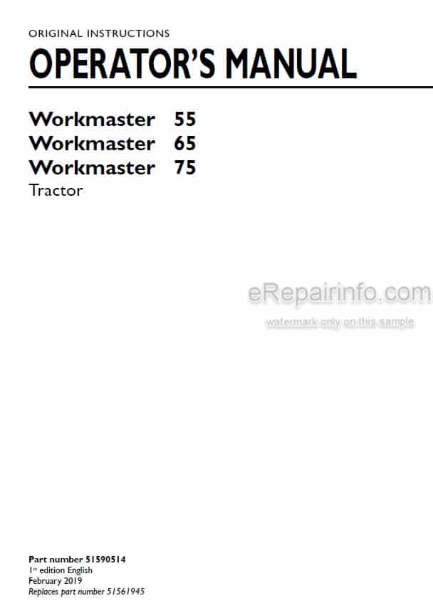 Photo 4 - New Holland Workmaster 55 65 75 Operators Manual Tractor 51590514