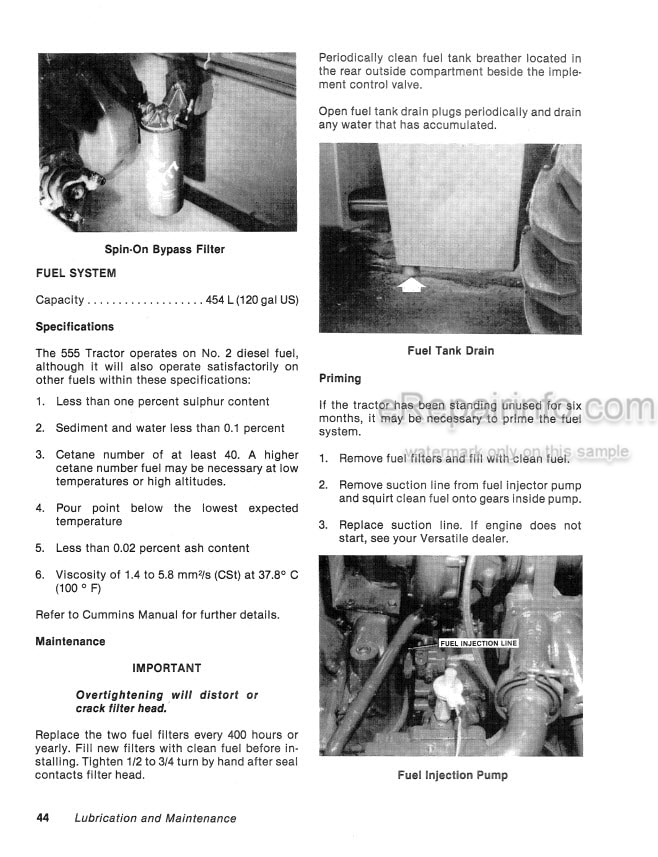 Photo 11 - Versatile 555 Operators Manual Tractor