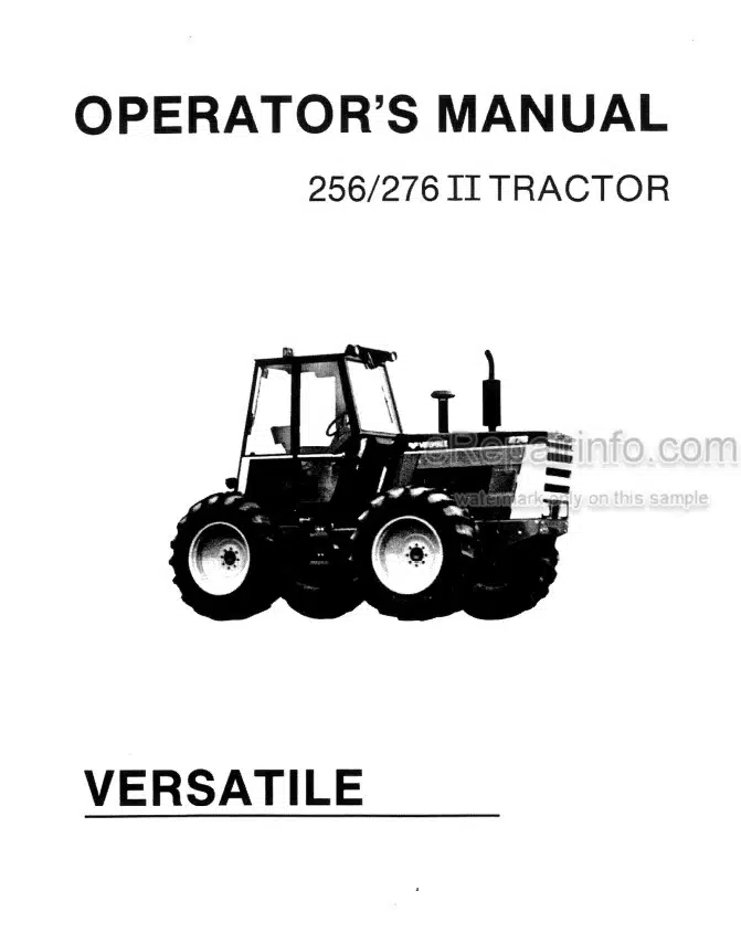 Photo 4 - Versatile 256 276II Operators Manual Tractor 42025620