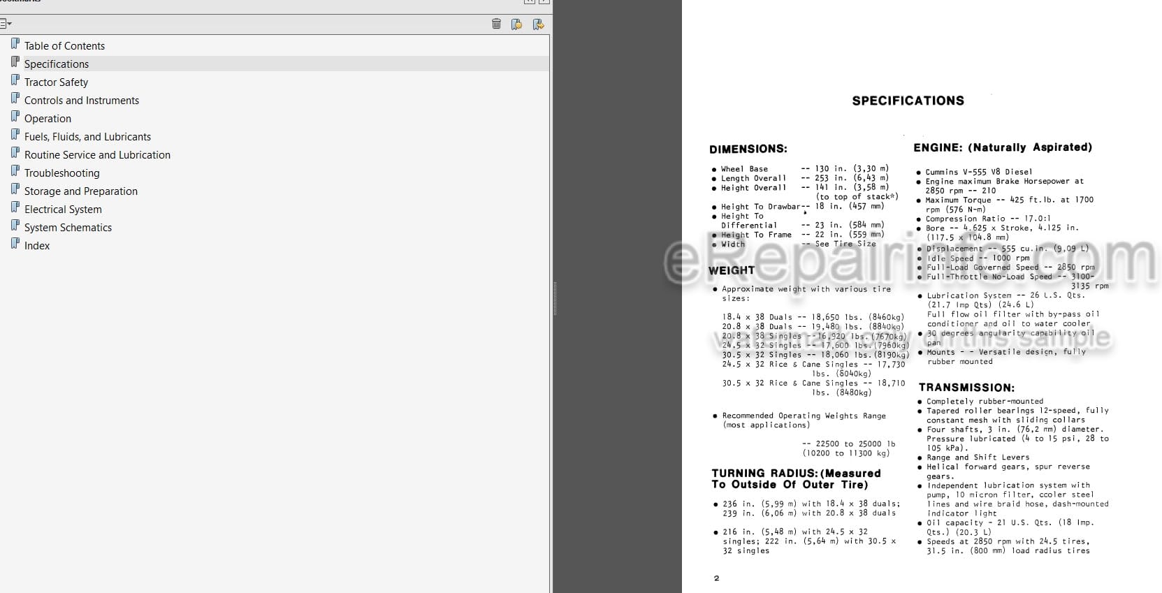 Photo 3 - Versatile 700 Series 2 Operators Manual Tractor 42070011