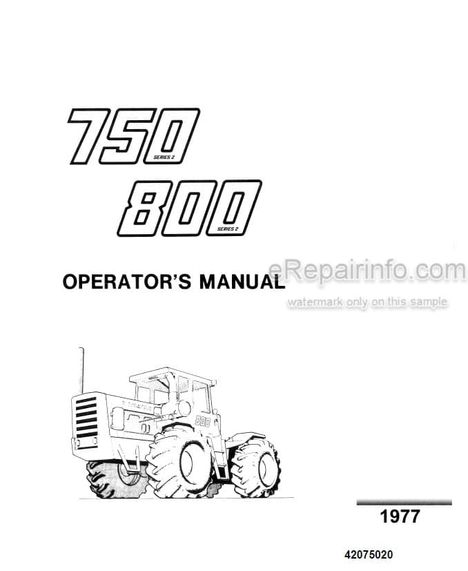 Photo 4 - Versatile 750 800 Series 2 Operators Manual Tractor 42075020