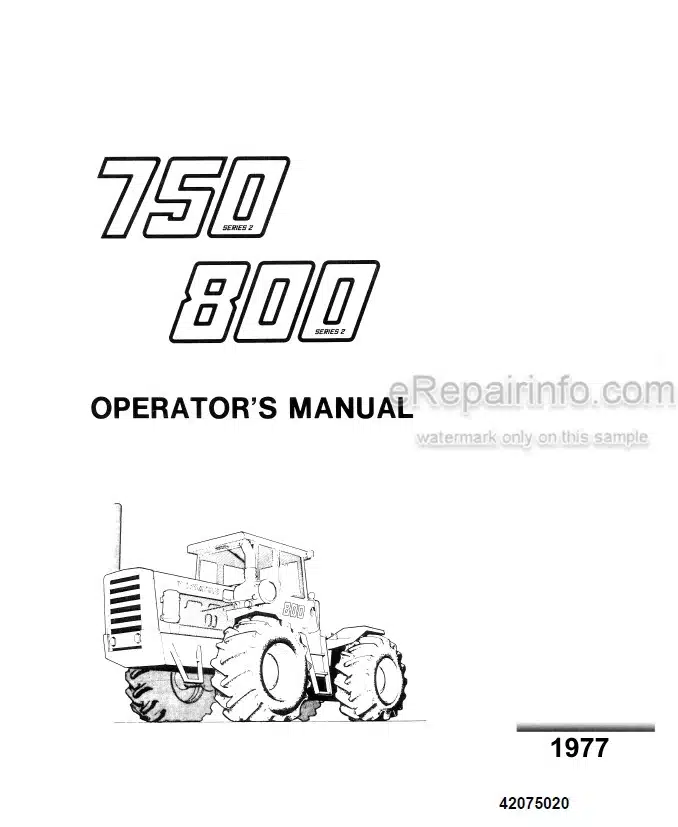 Photo 4 - Versatile 750 800 Series 2 Operators Manual Tractor 42075020
