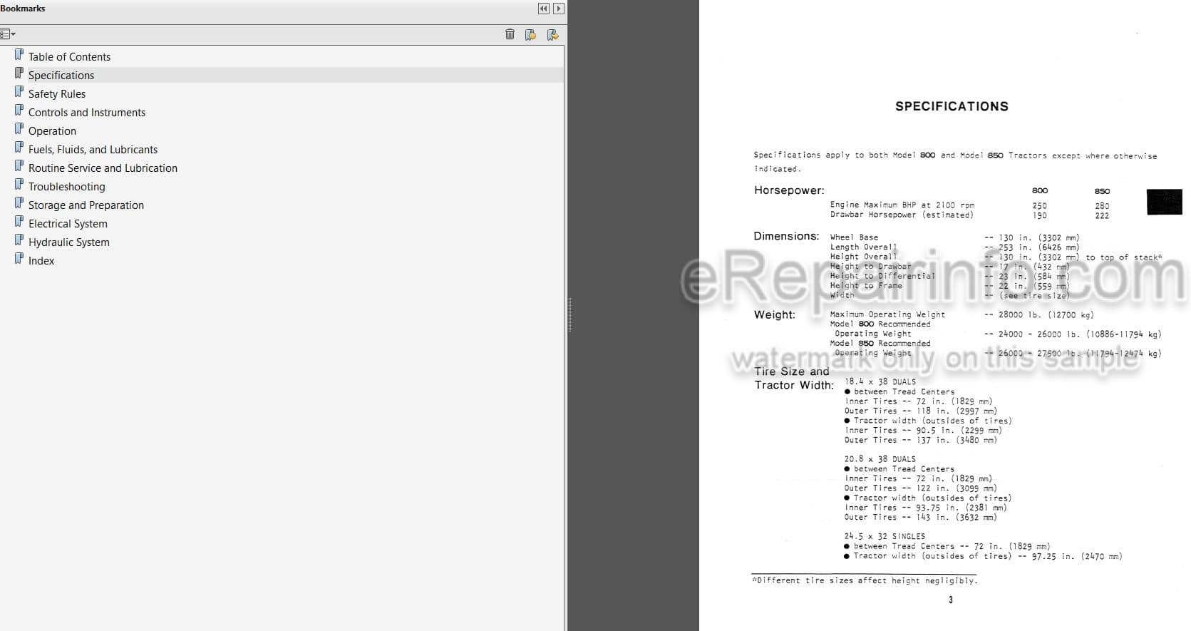Photo 3 - Versatile 800 850 Operators Manual 4-Wheel Drive Tractor
