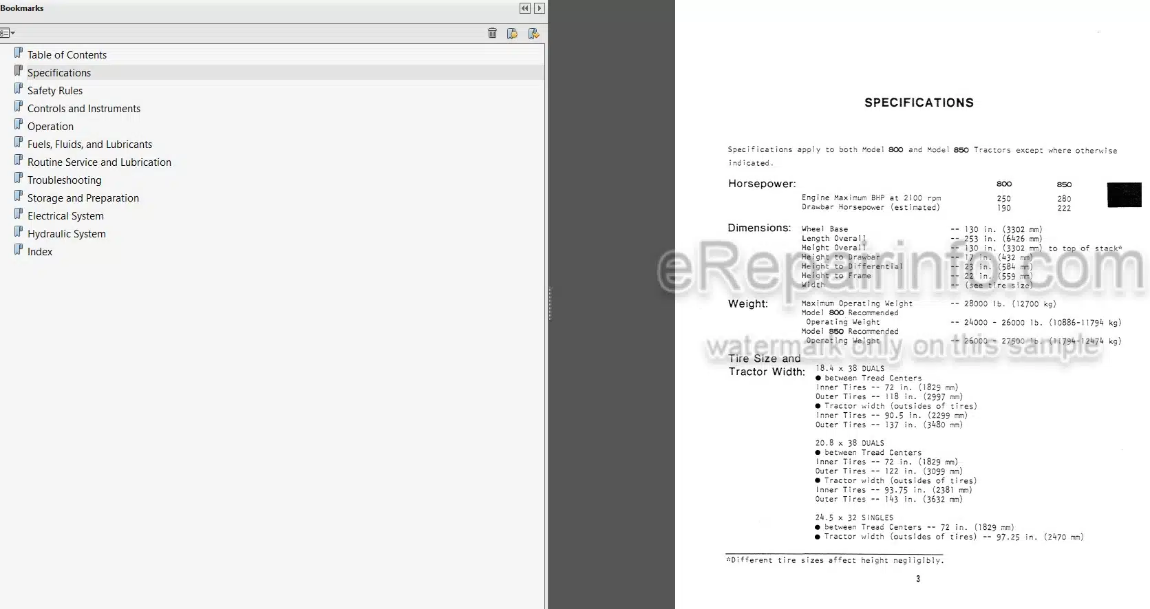 Photo 3 - Versatile 800 850 Operators Manual 4-Wheel Drive Tractor