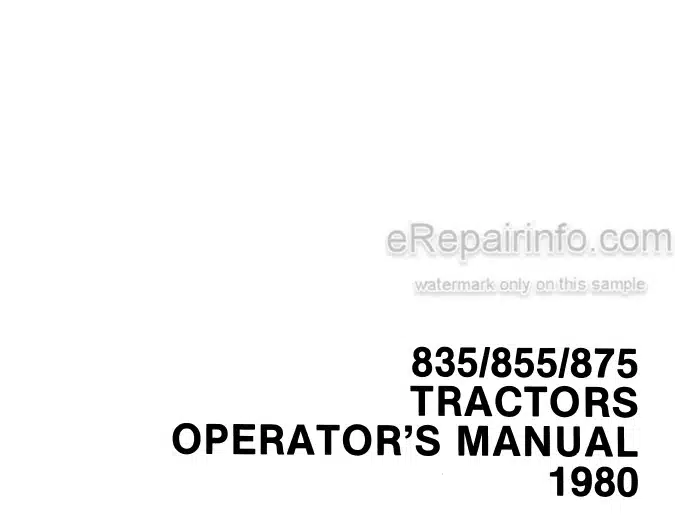 Photo 4 - Versatile 835 855 875 Operators Manual Tractor
