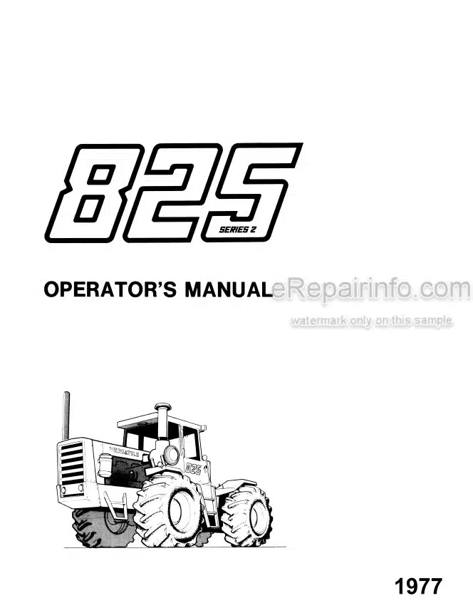 Photo 4 - Versatile 852 Series 2 Operators Manual Tractor 42082510