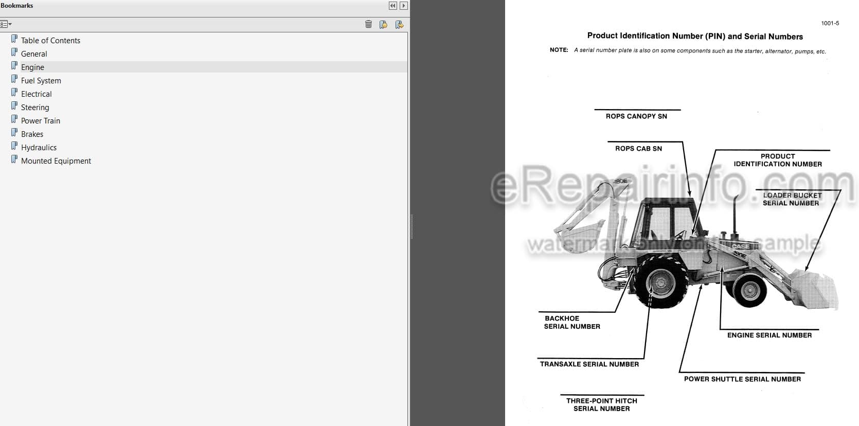 Photo 3 - Case 480F 480FLL Construction King Service Manual Tractor Loader Backhoe 8-98902