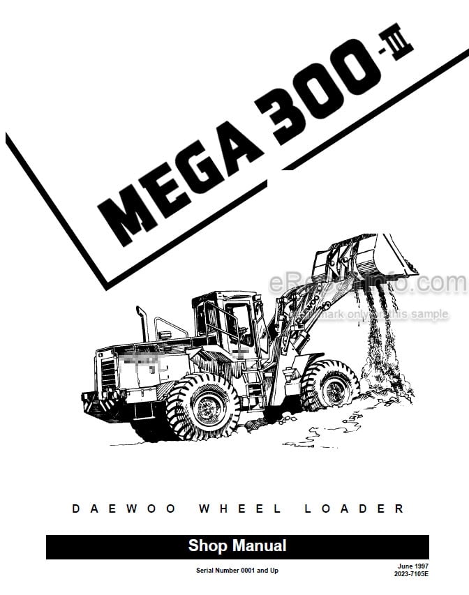 Photo 5 - Daewoo Mega 300-III Shop Manual Wheel Loader 2023-7105E