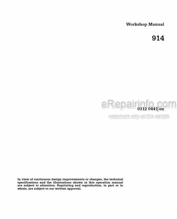 Photo 4 - Deutz 914 Workshop Manual Engine 03120441