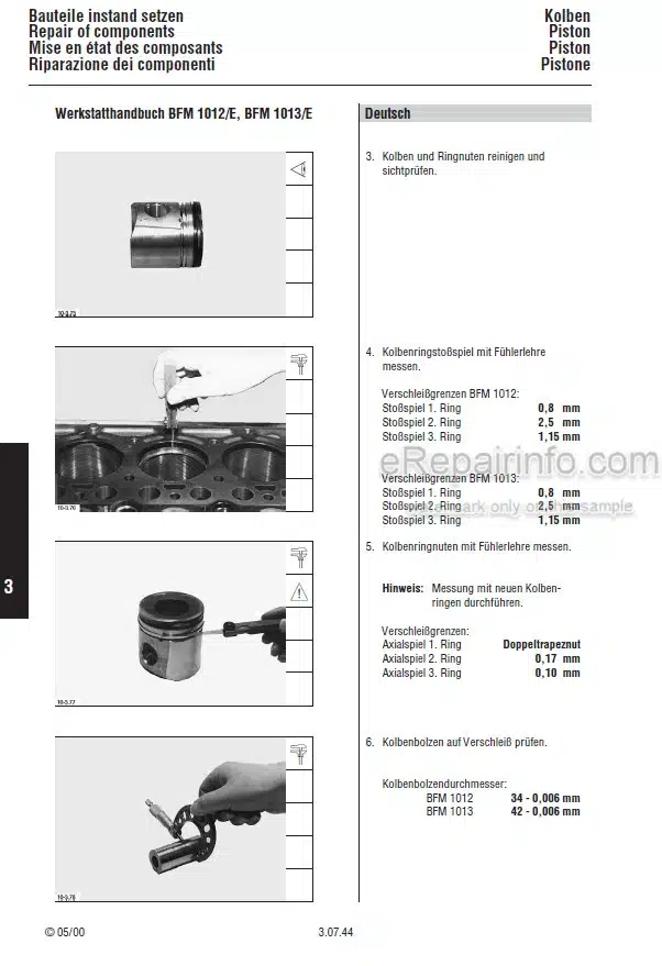 Photo 6 - Deutz 1000 Series 3.4.6 Cylinder Euro II Engine 307.1103.3.5