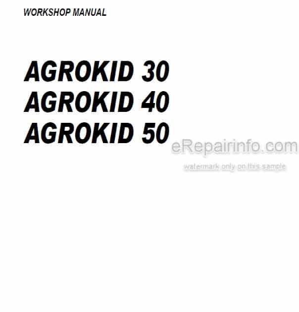 Photo 4 - Deutz Fahr Agrokid 30 40 50 Workshop Manual Tractor 307.11083.3.6
