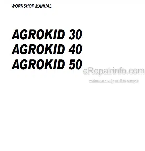 Photo 4 - Deutz Fahr Agrokid 30 40 50 Workshop Manual Tractor 307.11083.3.6