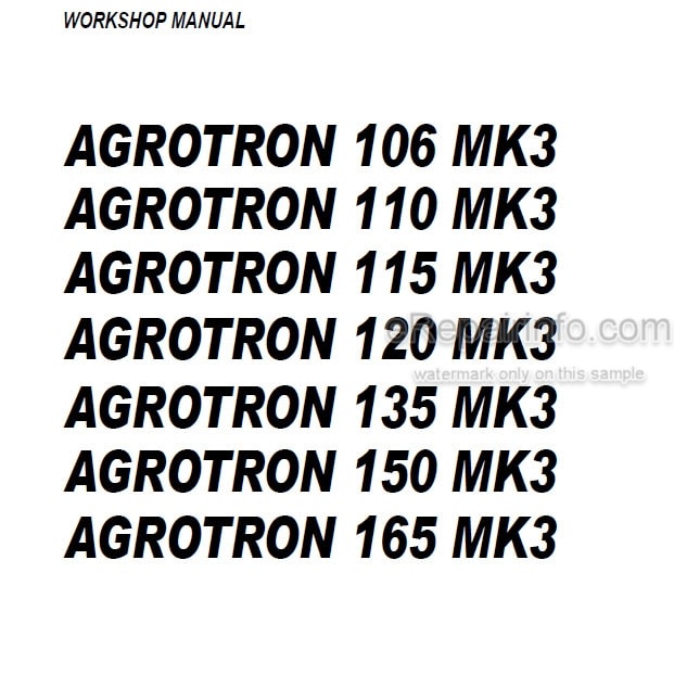 Photo 4 - Deutz Fahr Agrotron 106 MK3 110 MK3 115 MK3 120 MK3 135 MK3 150 MK3 165 MK3 Workshop Manual Tractor 307.1079.3.6