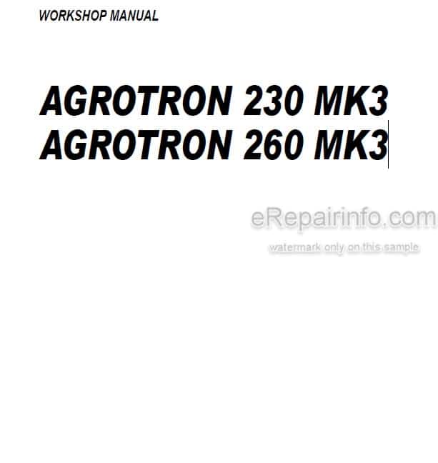 Photo 4 - Deutz Fahr Agrotron 230MK3 260MK3 Workshop Manual Tractor 307.1096.3.6