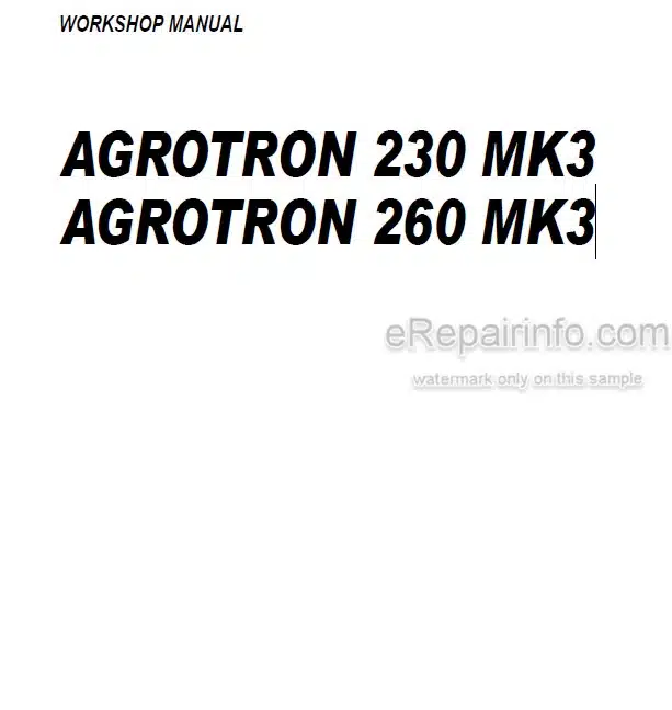 Photo 4 - Deutz Fahr Agrotron 230MK3 260MK3 Workshop Manual Tractor 307.1096.3.6