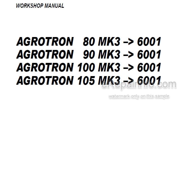 Photo 4 - Deutz Fahr Agrotron 80MK3 90MK3 100MK3 105MK3 Workshop Manual Tractor 307.1117.3.6