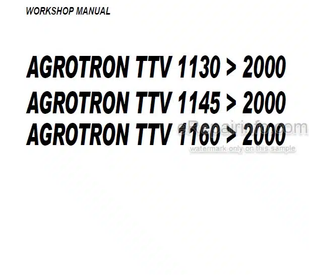 Photo 4 - Deutz Fahr Agrotron TTV1130-2000 TTV1145-2000 TTV1160-2000 Workshop Manual Tractor 307.1102.3.6
