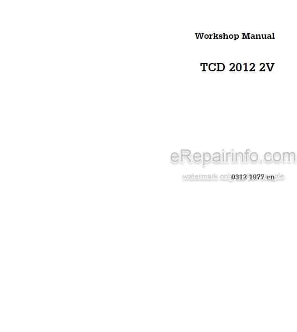 Photo 4 - Deutz TCD 2012 2V Workshop Manual Engine 03121977