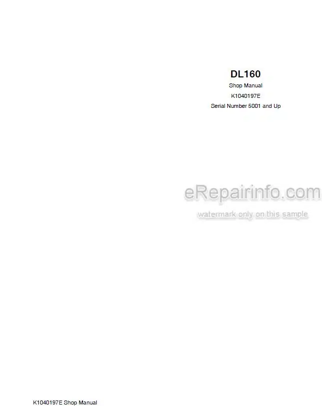 Photo 5 - Doosan DL160 Shop Manual Wheel Loader K1040197E