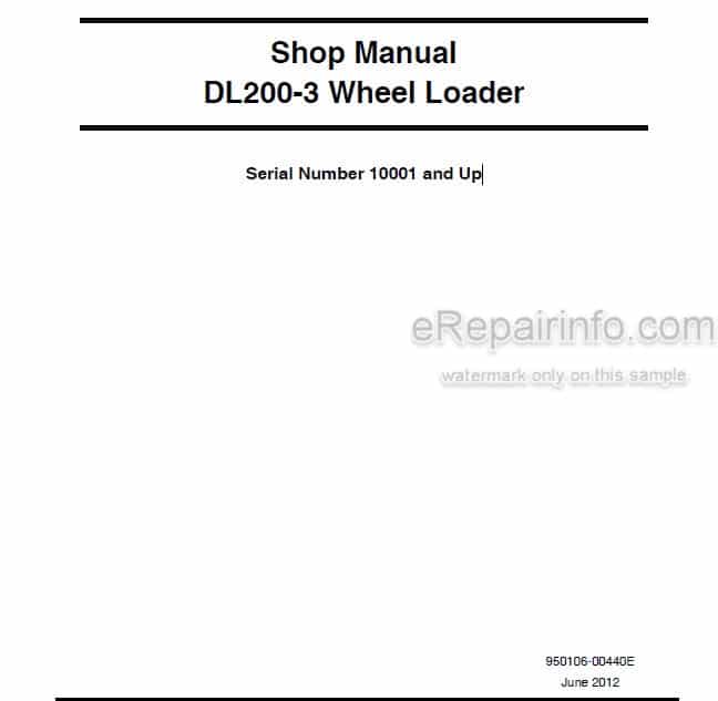 Photo 4 - Doosan DL200-3 Shop Manual Wheel Loader 950106-00440E
