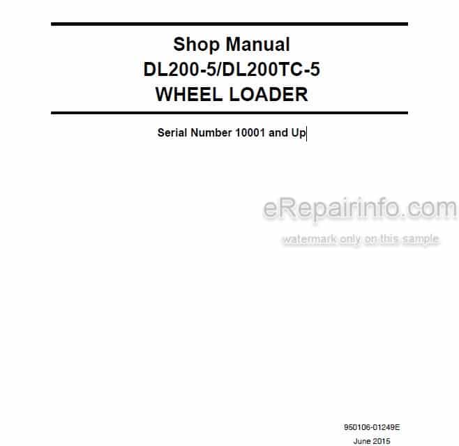 Photo 5 - Doosan DL200-5 DL200TC-5 Shop Manual Wheel Loader 950106-01249E