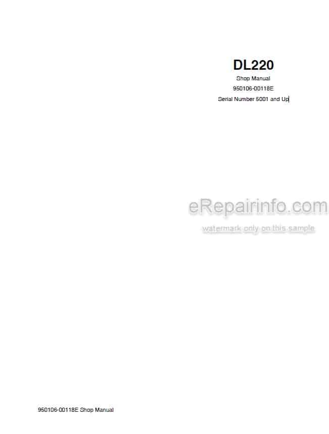 Photo 4 - Doosan DL220 Shop Manual Wheel Loader 950106-00118E
