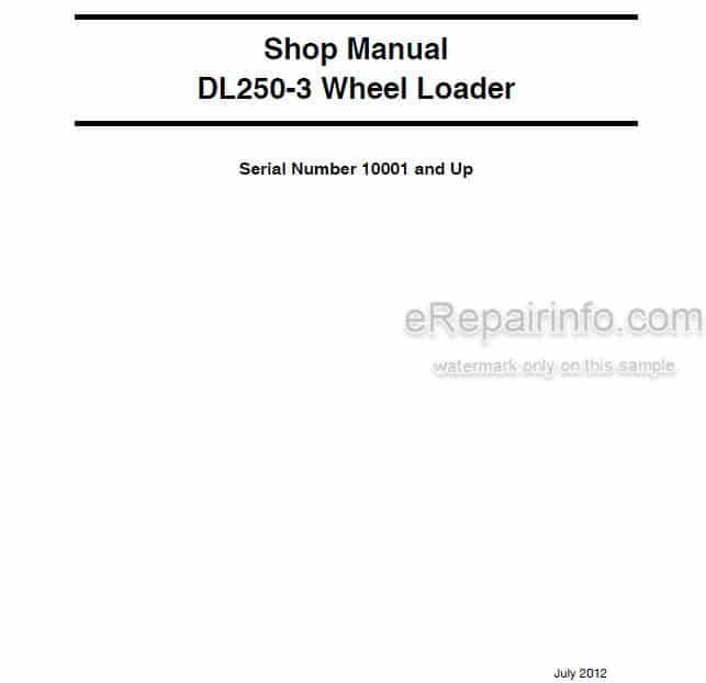 Photo 5 - Doosan DL250-3 Shop Manual Wheel Loader 950106-00985E