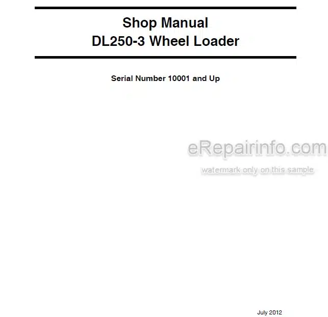Photo 5 - Doosan DL250-3 Shop Manual Wheel Loader 950106-00985E