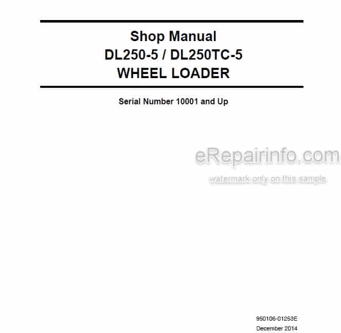 Photo 5 - Doosan DL250-5 DL250TC-5 Shop Manual Wheel Loader 950106-01253E