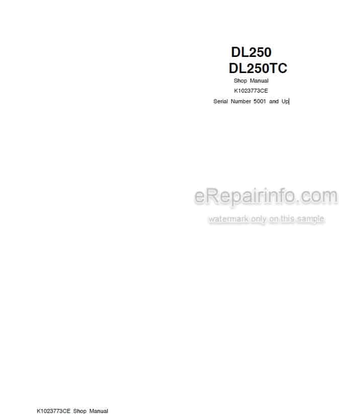 Photo 5 - Doosan DL250 DL250TC Shop Manual Wheel Loader K1023773CE