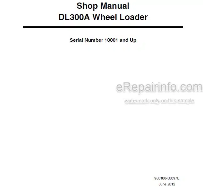 Photo 4 - Doosan DL300A Shop Manual Wheel Loader 950106-00897E