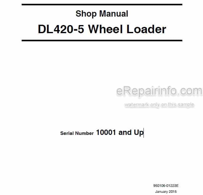 Photo 5 - Doosan DL420-5 Shop Manual Wheel Loader 950106-01223E