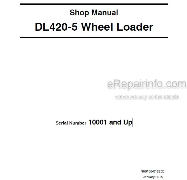 Photo 5 - Doosan DL420-5 Shop Manual Wheel Loader 950106-01223E