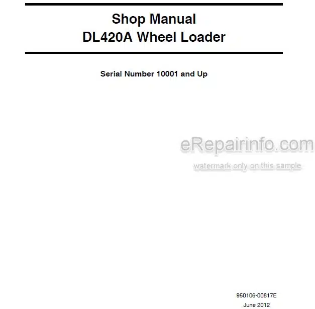 Photo 4 - Doosan DL420A Shop Manual Wheel Loader 950106-00817E