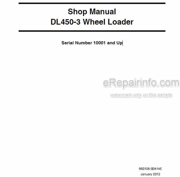 Photo 5 - Doosan DL450-3 Shop Manual Wheel Loader 950106-00414E