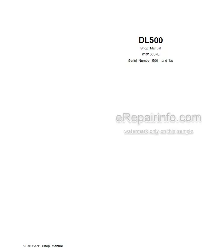 Photo 5 - Doosan DL500 Shop Manual Wheel Loader K1010637E