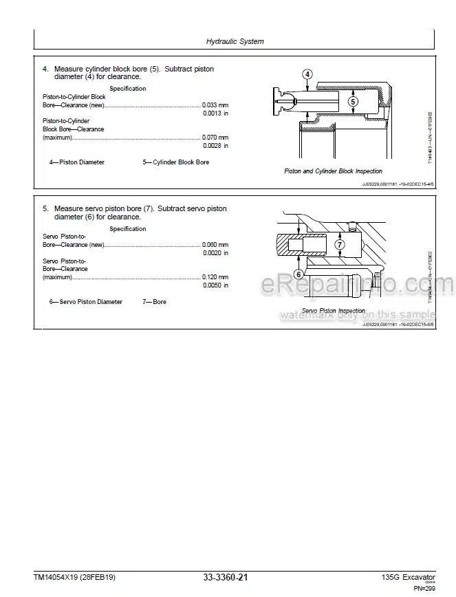 Photo 6 - John Deere 135G Repair Technical Manual Excavator TM14054X19