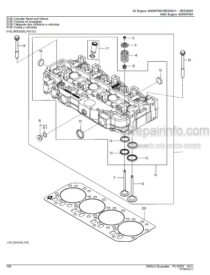 Photo 3 - John Deere 160GLC Parts Catalog Excavator PC10253